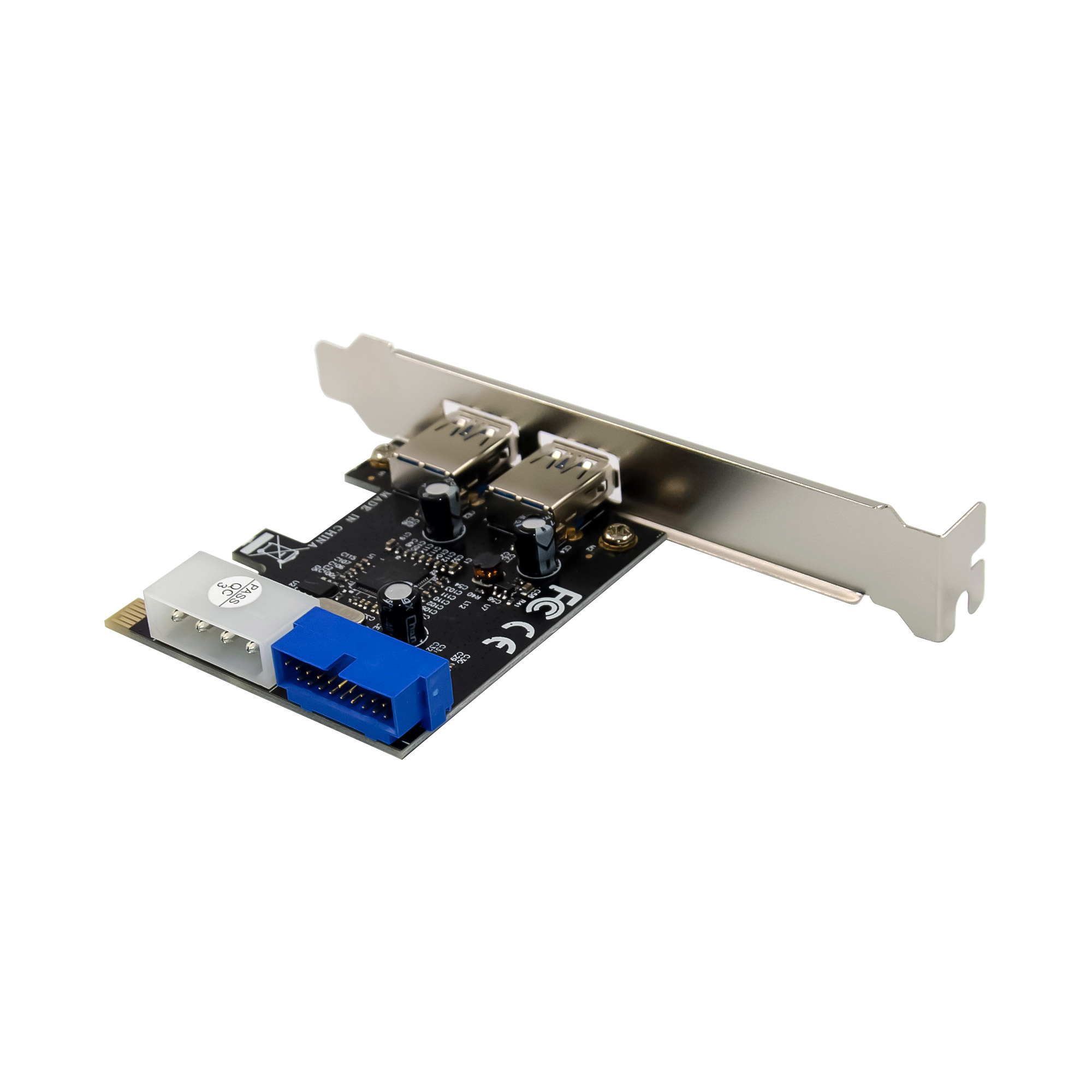 InLine 2+2ports USB 3.2 Gen.1 host controller, PCIe, w/SATA power + LP bracket – image 8