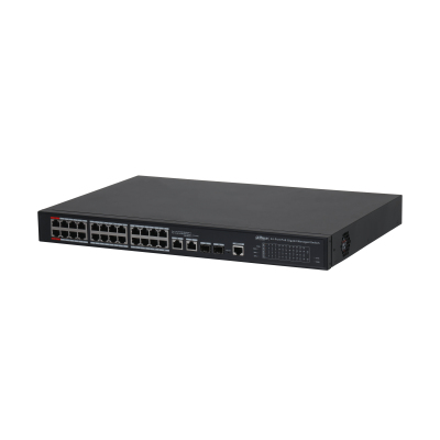 Dahua Technology PoE PFS4226-24GT2GF-240 network switch Managed L2 Gigabit Ethernet (10/100/1000) Power over Ethernet (PoE) 1U Black