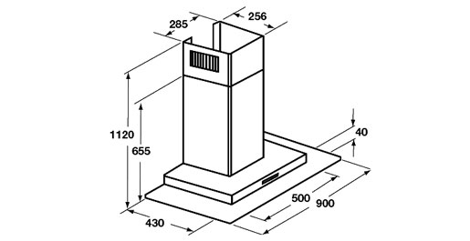 Samsung HC9247TG cooker hood Wall-mounted Stainless steel 756 m³/h – image 2