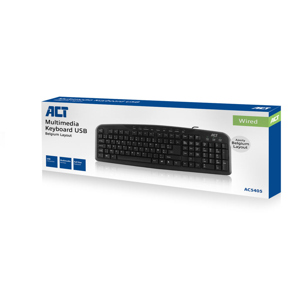 ACT USB Multimedia Keyboard (Azerty/BE layout) – image 3