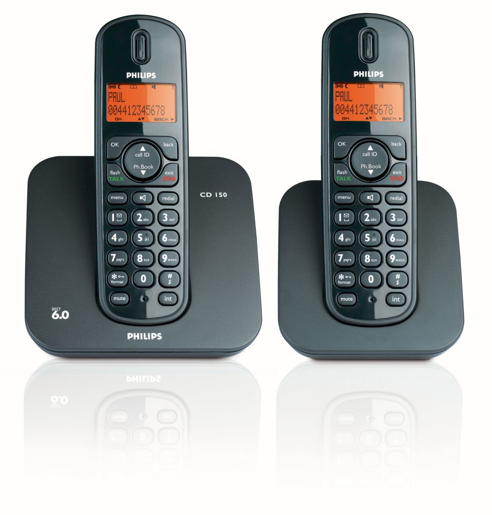 Philips CD1502B/17 telephone DECT telephone Caller ID Black