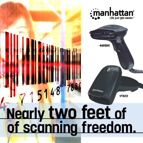 Manhattan Long Range CCD Handheld Barcode Scanner, USB – image 2