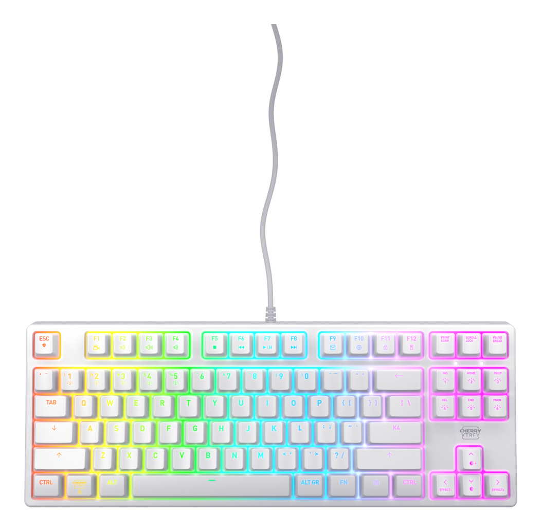 CHERRY K4V2 RGB Tenkeyless White edition, Mechanical gaming keyboard, US