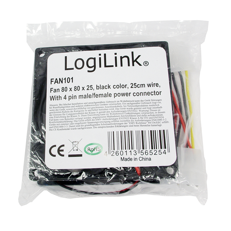 LogiLink PC case cooler Computer case Fan Black image 2