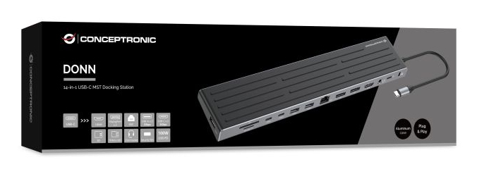 Conceptronic DONN32BD 14-in-1 USB-C MST Docking Station, HDMI 4K – image 4