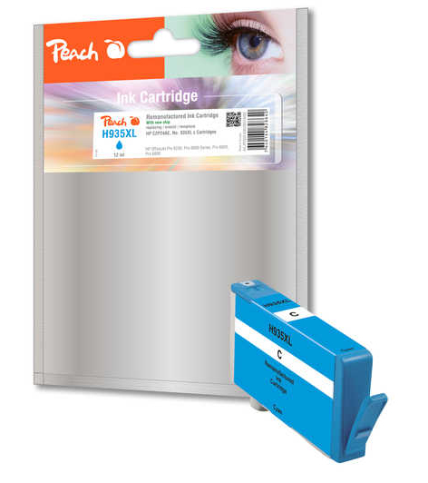 Peach Ink Cartridge with chip cyan HC, compatible with No. 935XL, C2P24AE