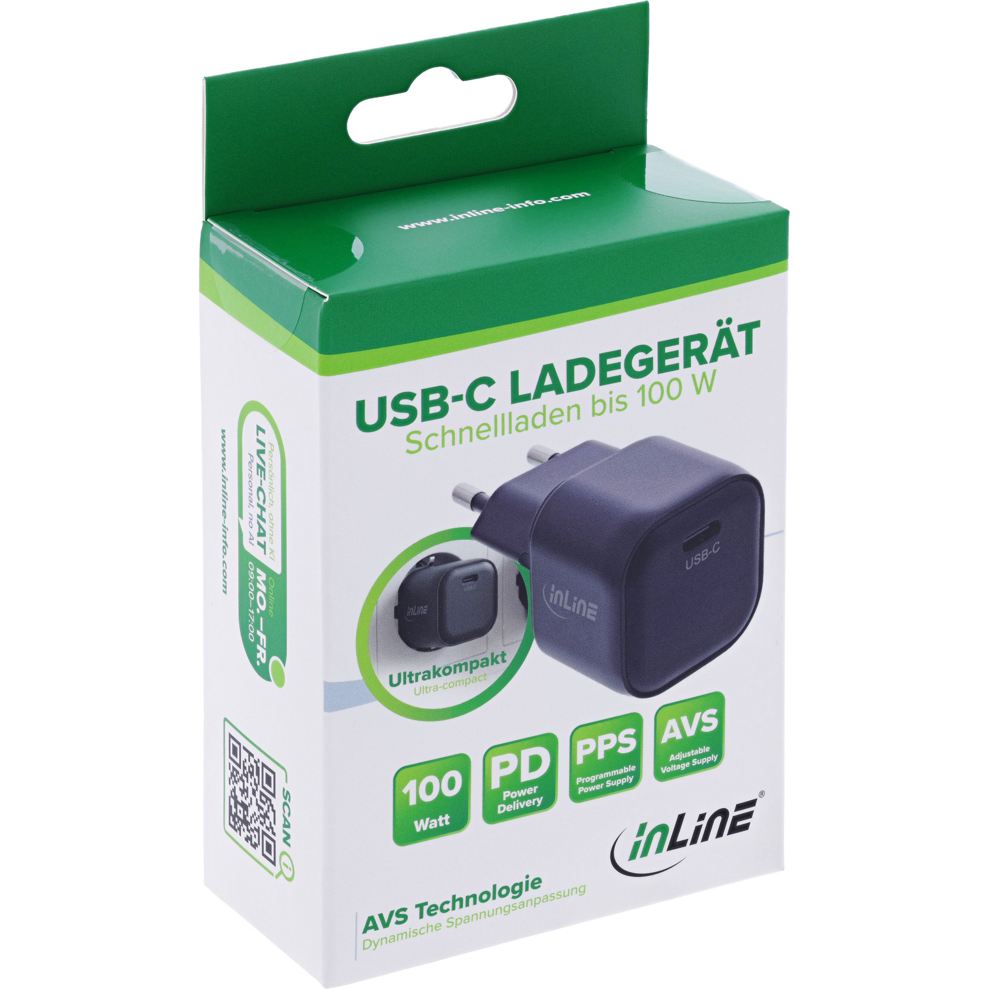InLine 31509A mobile device charger Universal Black AC Fast charging Indoor – image 4