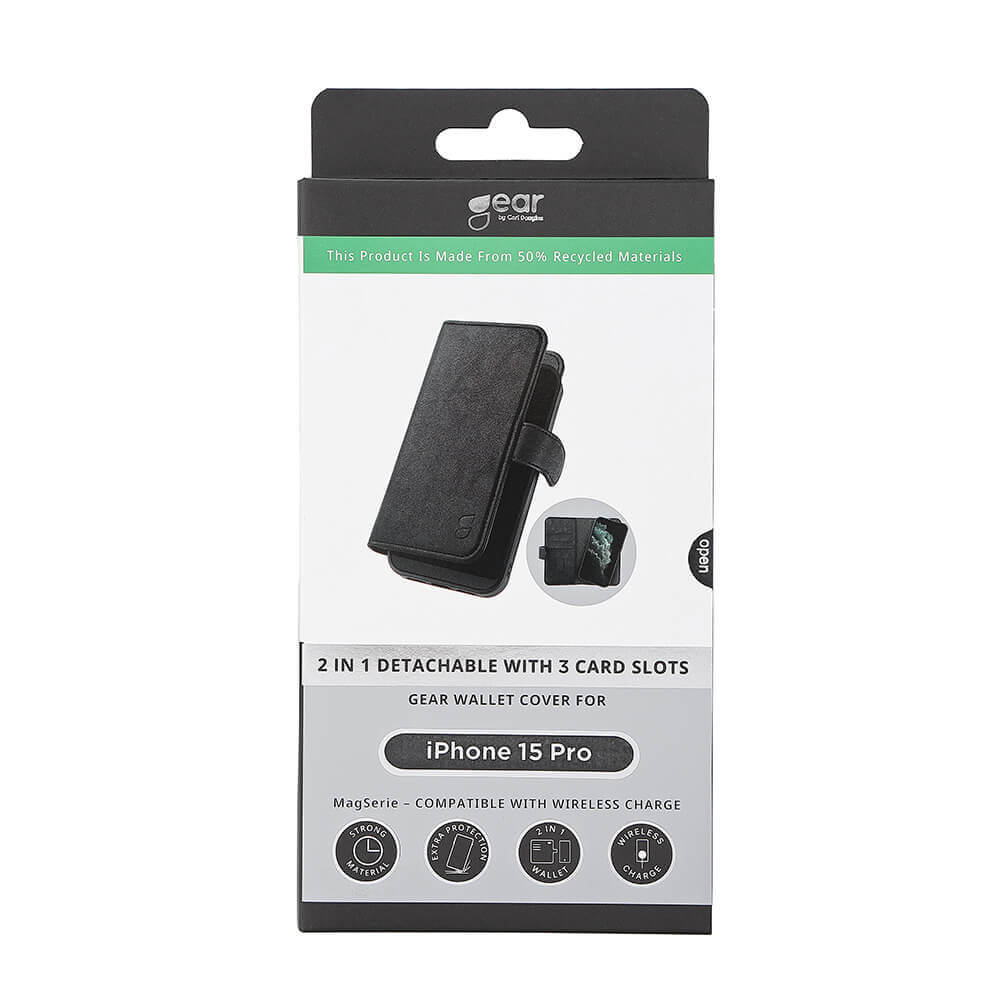 Gear Wallet Case 2-in-1 3 Card Slots MagSeries Black - iPhone 15 Pro – image 2