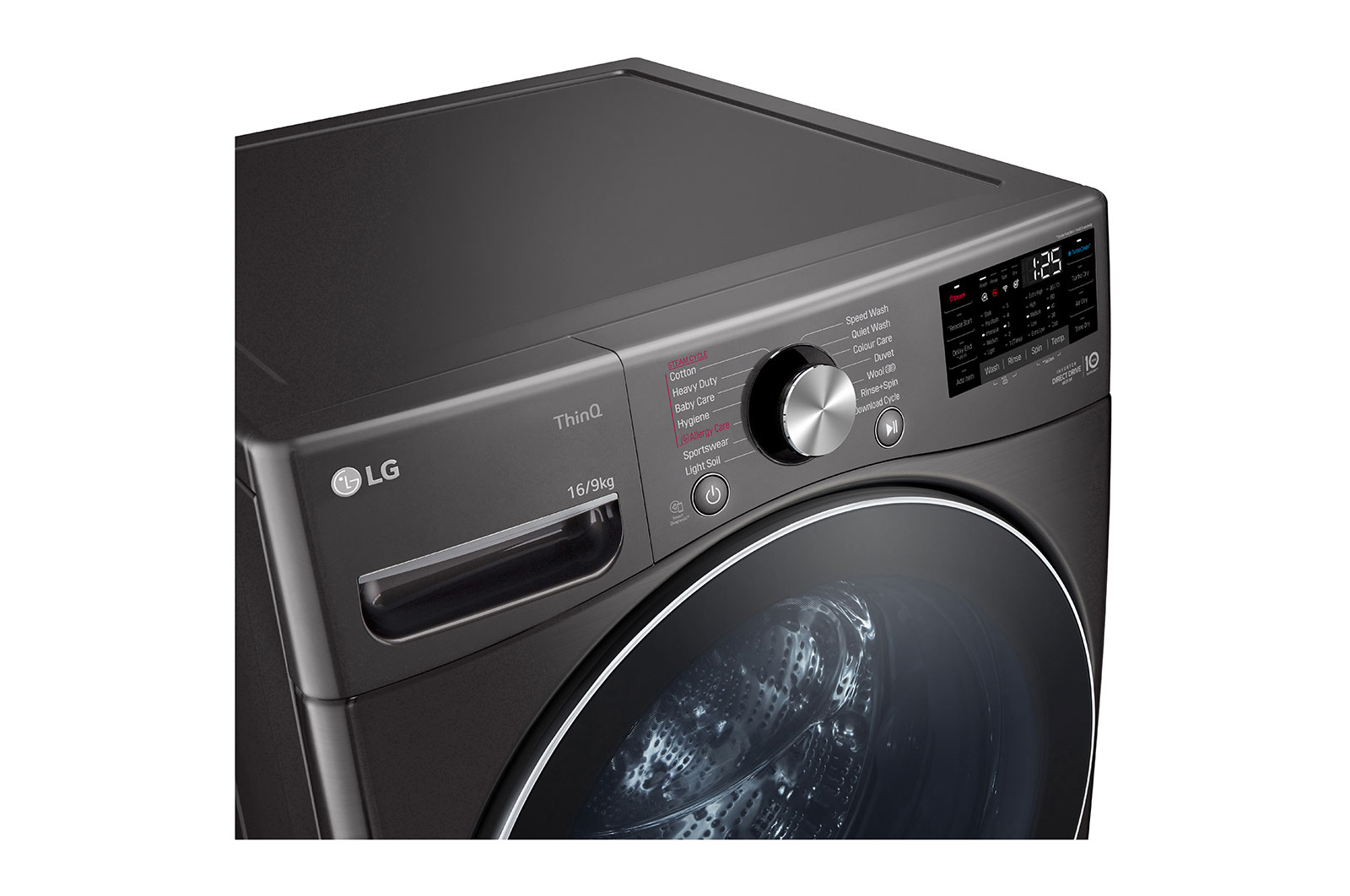 LG WXLC-1116B washer dryer Freestanding Front-load Black – image 3