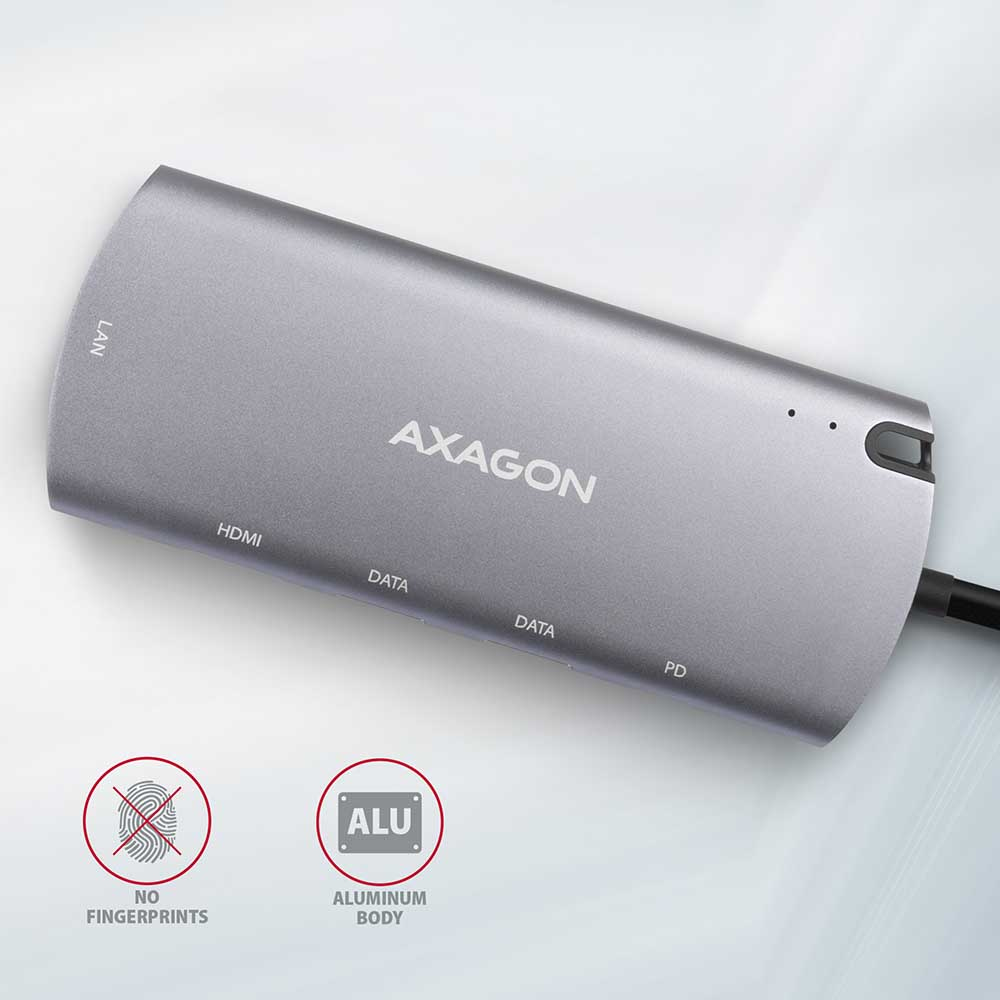 Axagon HMC-6M2 USB 3.2 Gen 1 hub, 2x USB-A, HDMI, RJ-45, SATA M.2, PD – image 6