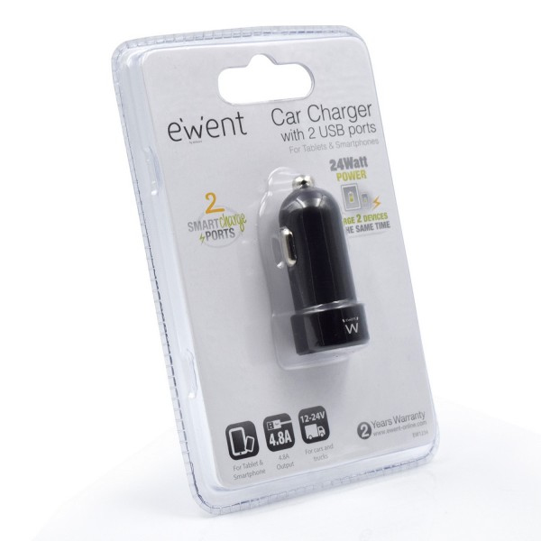Ewent EW1234 mobile device charger MP3, Smartphone, Tablet, Universal Black Cigar lighter Auto – image 8