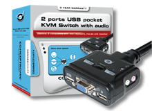 Conceptronic 2-ports USB Pocket KVM Switch + Audio – image 2