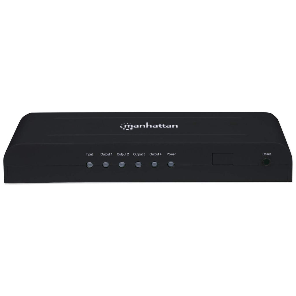 Manhattan HDMI Splitter, 4-Port, 4K@30Hz, AC Powered, Black, Three Year Warranty, Boxed (With Euro 2-pin plug) – image 3