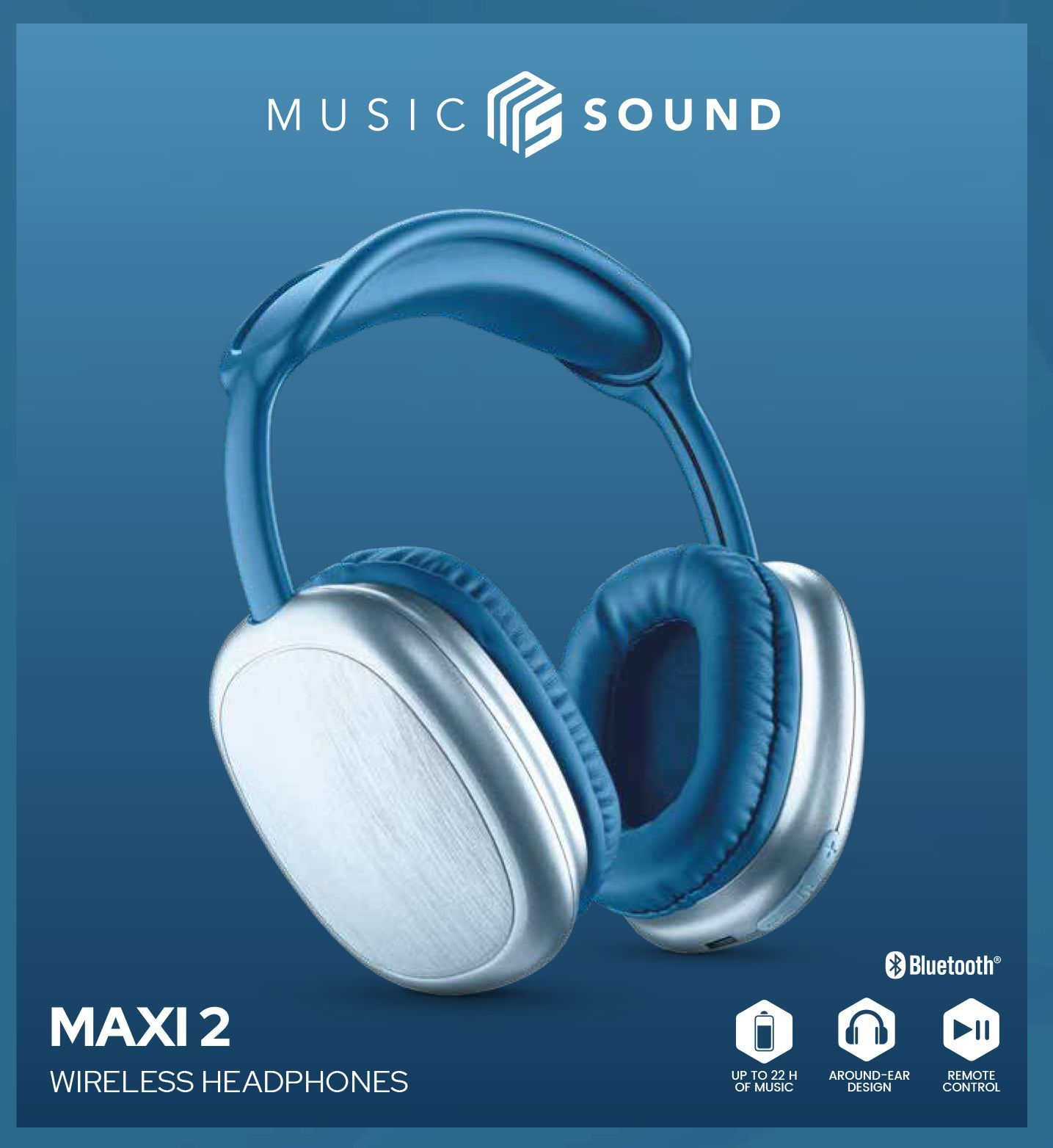 Cellularline MS Cuffie Maxi2 BT Blu