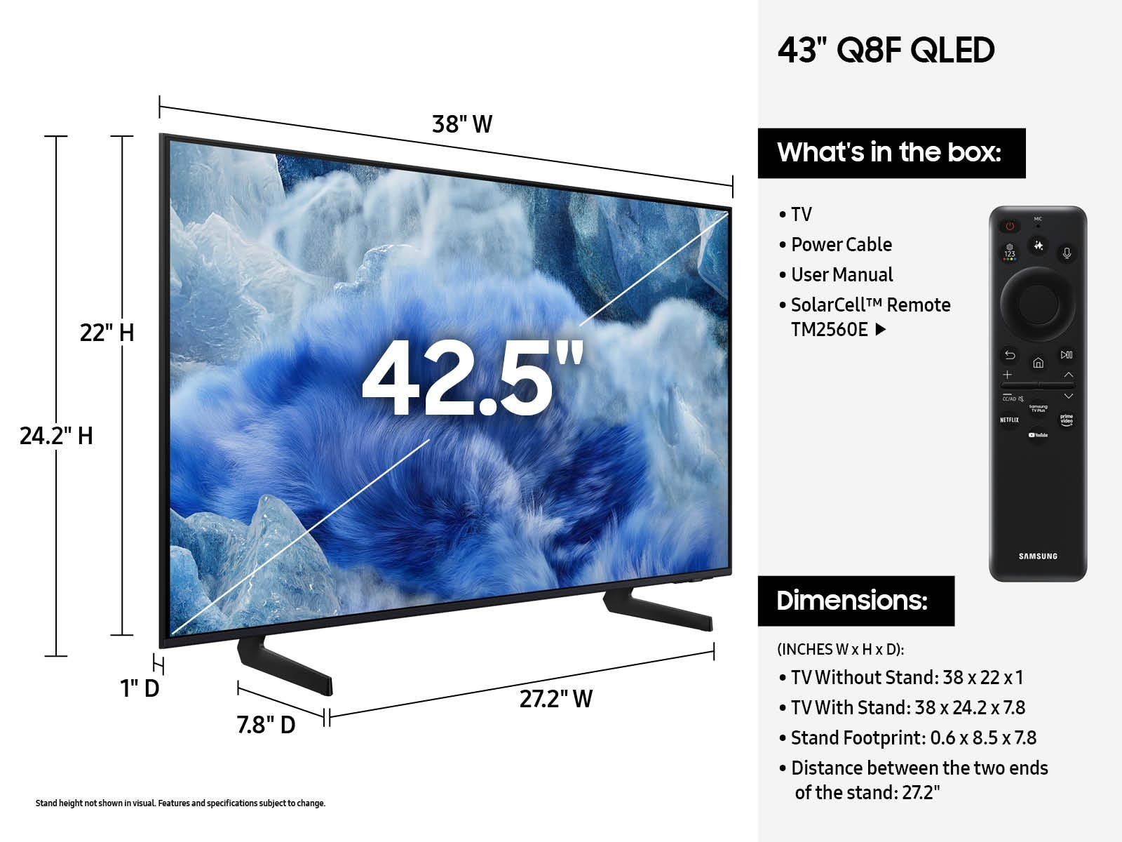 Samsung Q8F QN43Q8FAAFXZA TV – image 5