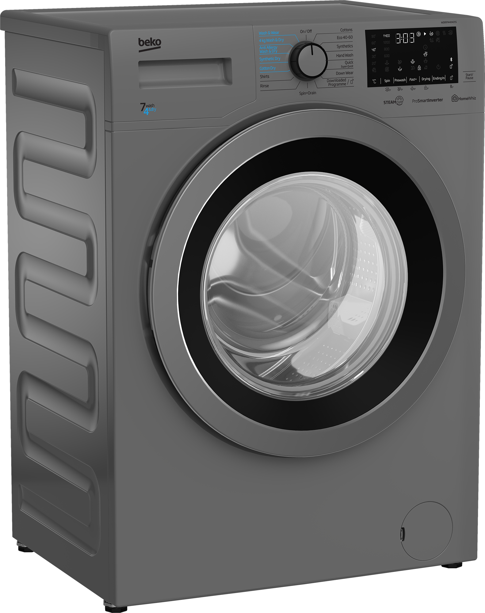 Beko WDER7440421S washer dryer Freestanding Front-load Silver – image 2