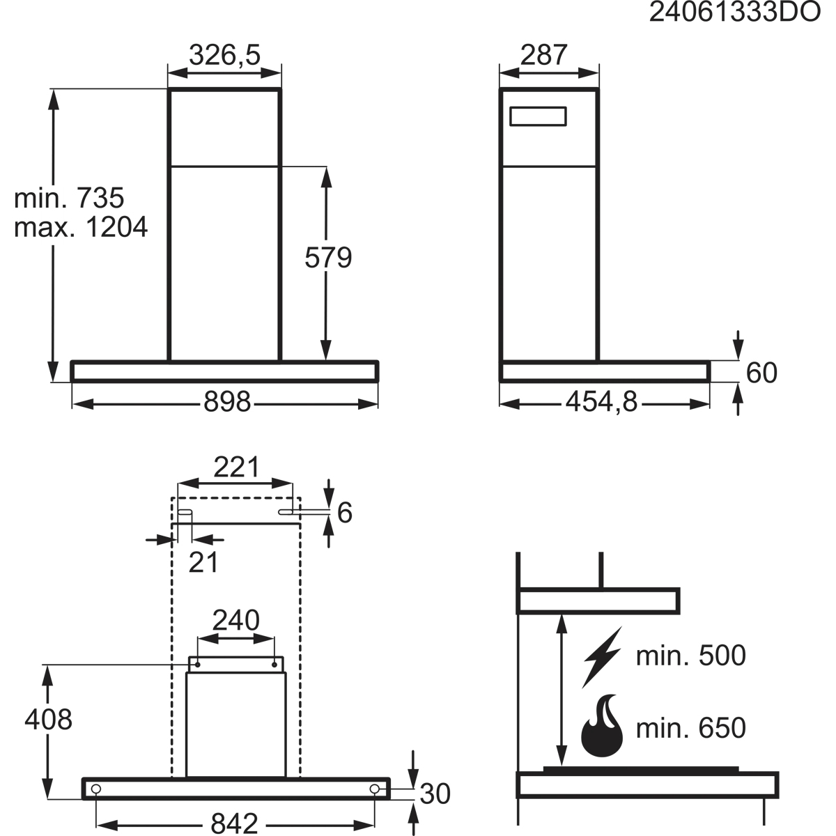 AEG NDB8791CB Wall-mounted Black 440 m³/h – image 8