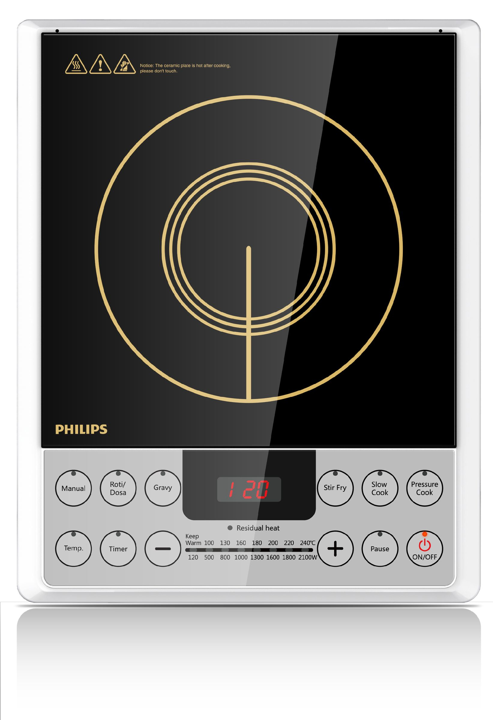 Philips Viva Collection HD4929/01 hob Black, Grey Countertop Zone induction hob 1 zone(s)