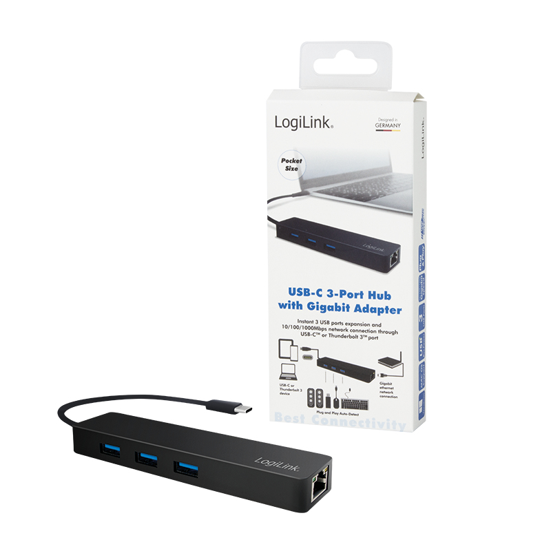 LogiLink UA0313 laptop dock/port replicator USB 3.2 Gen 1 (3.1 Gen 1) Type-C Black – image 5