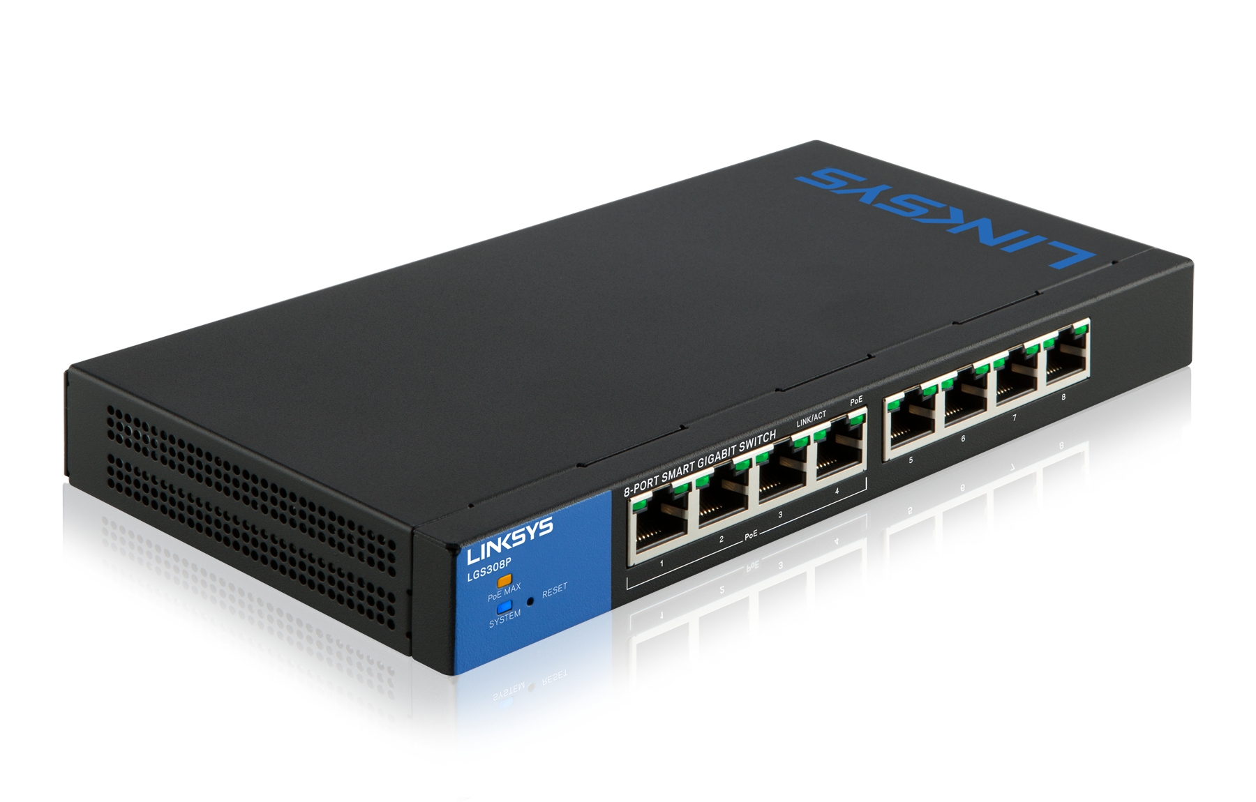 Linksys 8-Port Smart Gigabit PoE+ Switch (LGS308P) – image 2