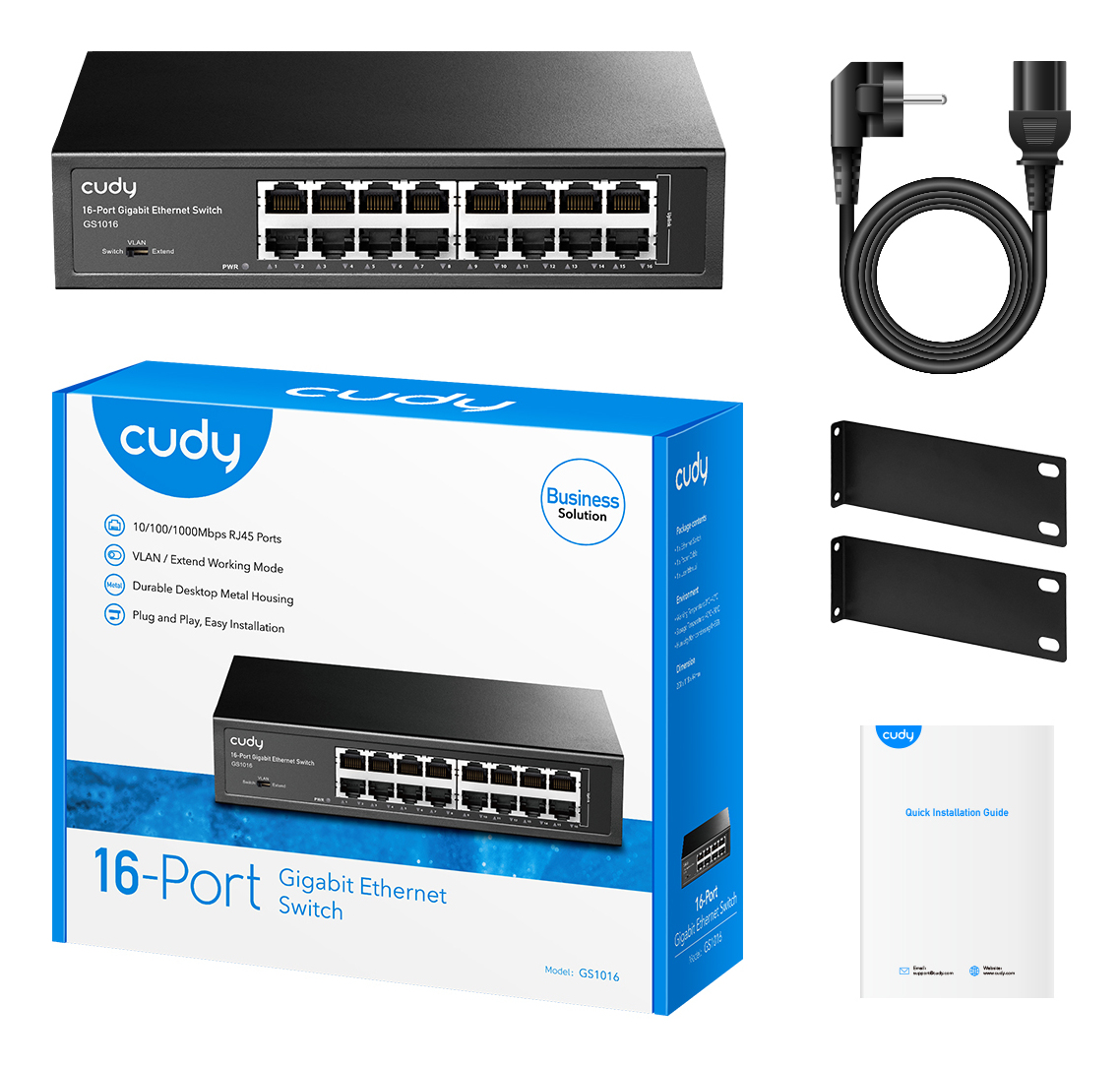 Cudy GS1016 network switch Unmanaged Gigabit Ethernet (10/100/1000) Black – image 4