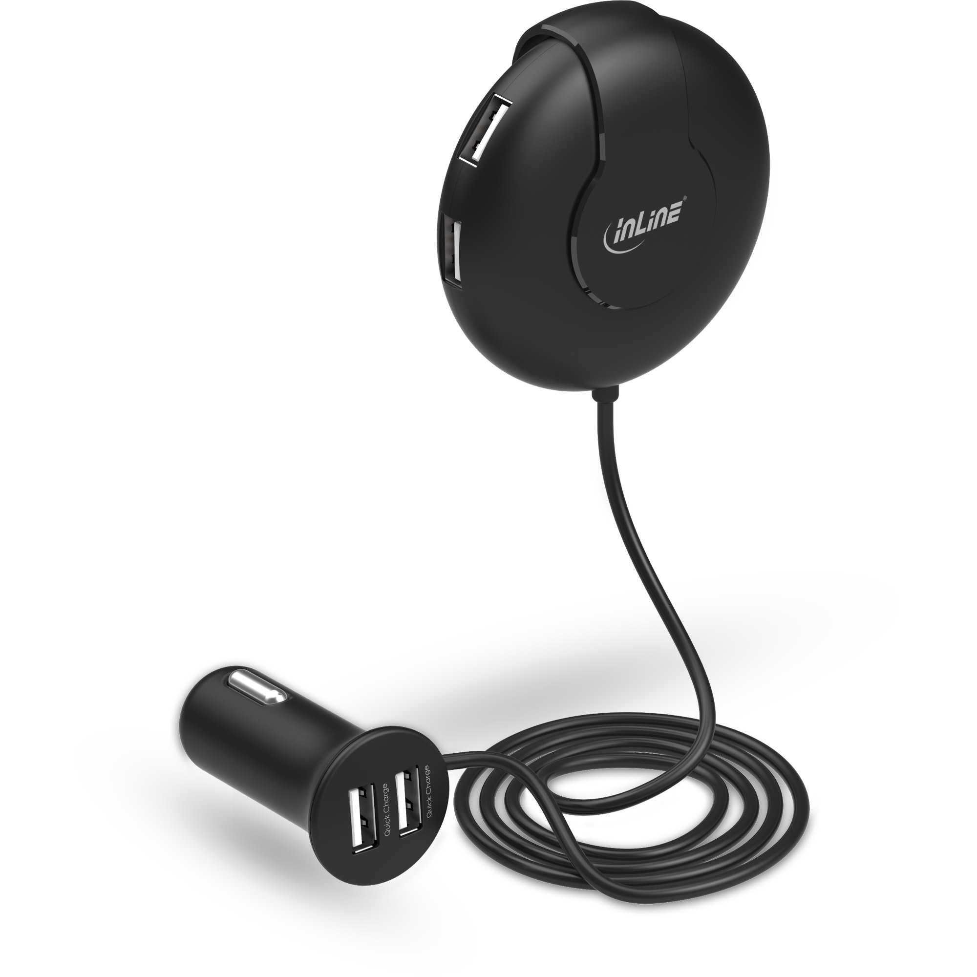 InLine USB car charger with smart IC, 12/24V to – image 2