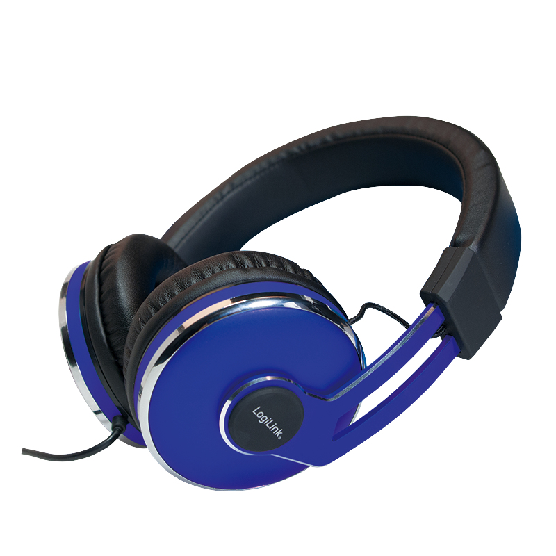 LogiLink HS0040 headphones/headset Wired Head-band Calls/Music Black, Blue – image 8