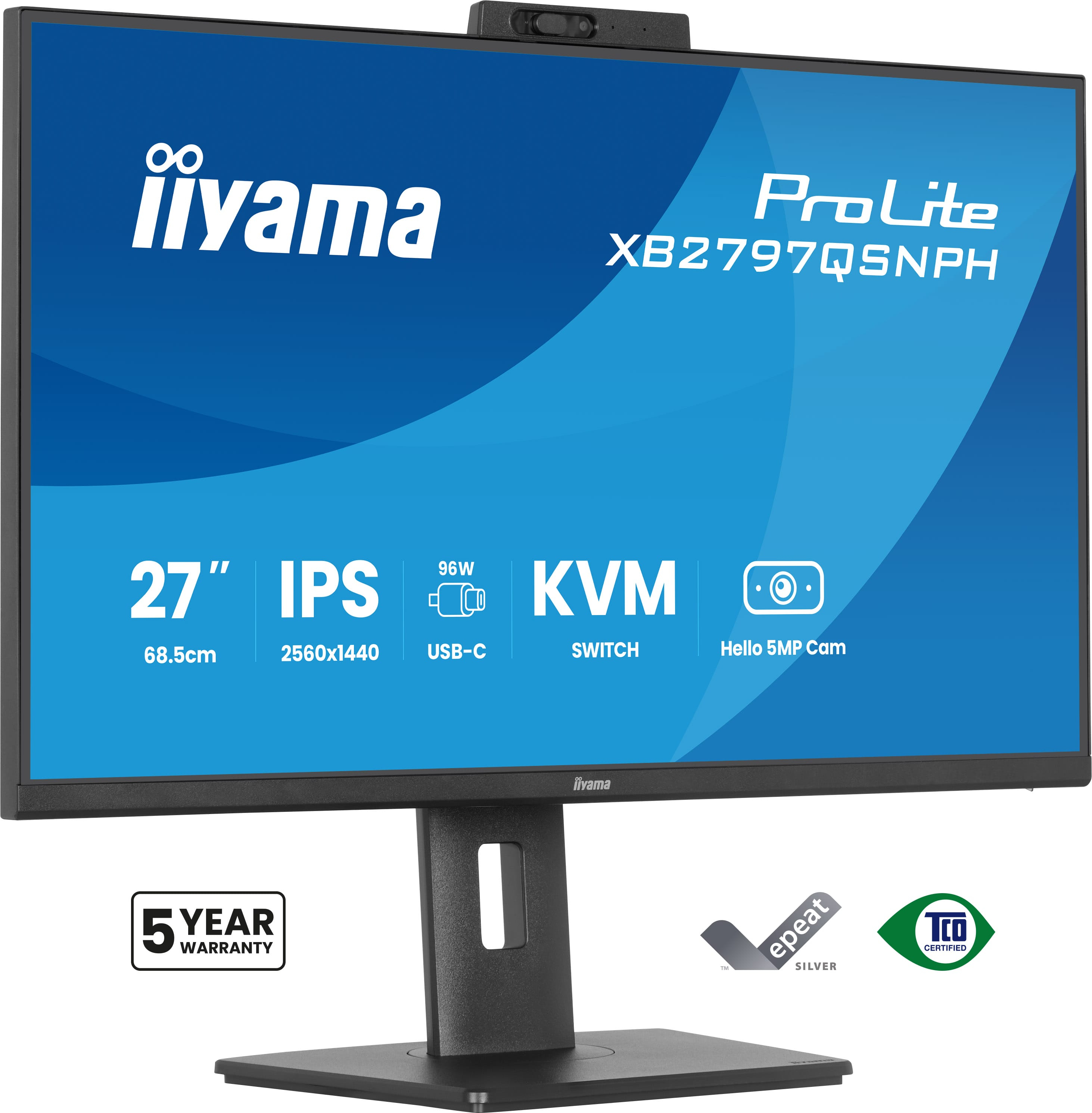 iiyama ProLite XB2797QSNPH-B1 27IN IPS LCD 4MS 2560X1440 350CD/M2 HDMI/DP/USB 2 computer monitor 68.6 cm (27") 2560 x 1440 pixels Quad HD Black