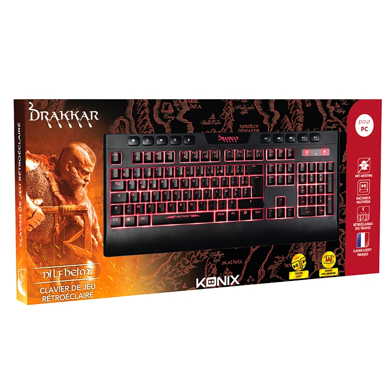 Konix Drakkar 61881115379 keyboard Gaming USB AZERTY French Black – image 3