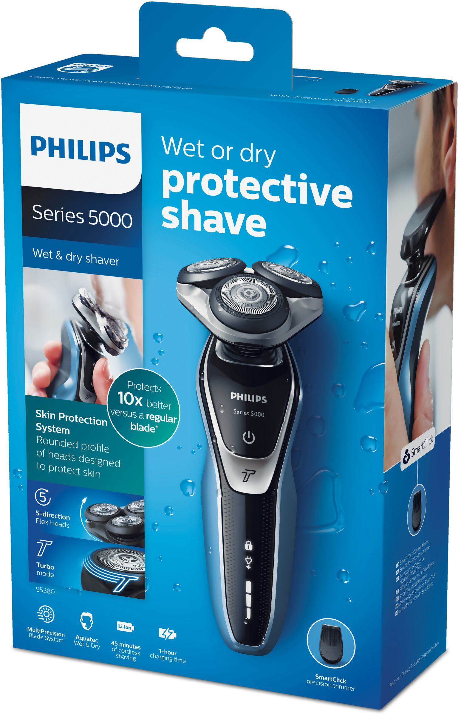 Philips SHAVER Series 5000 Wet and dry electric shaver S5380/06 – image 2