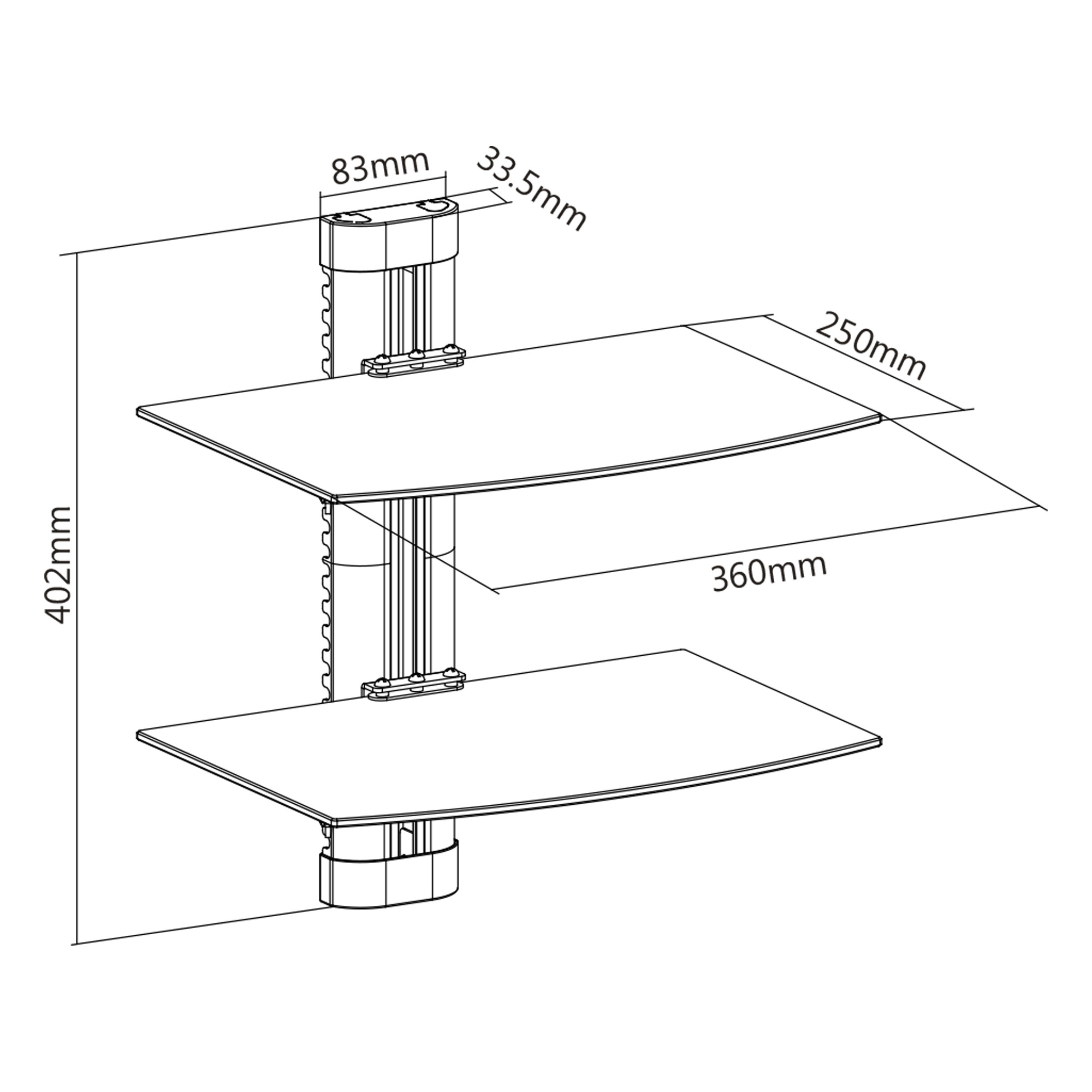 InLine Wall mount, for DVD, Bluray, Sat-Receiver, max – image 2