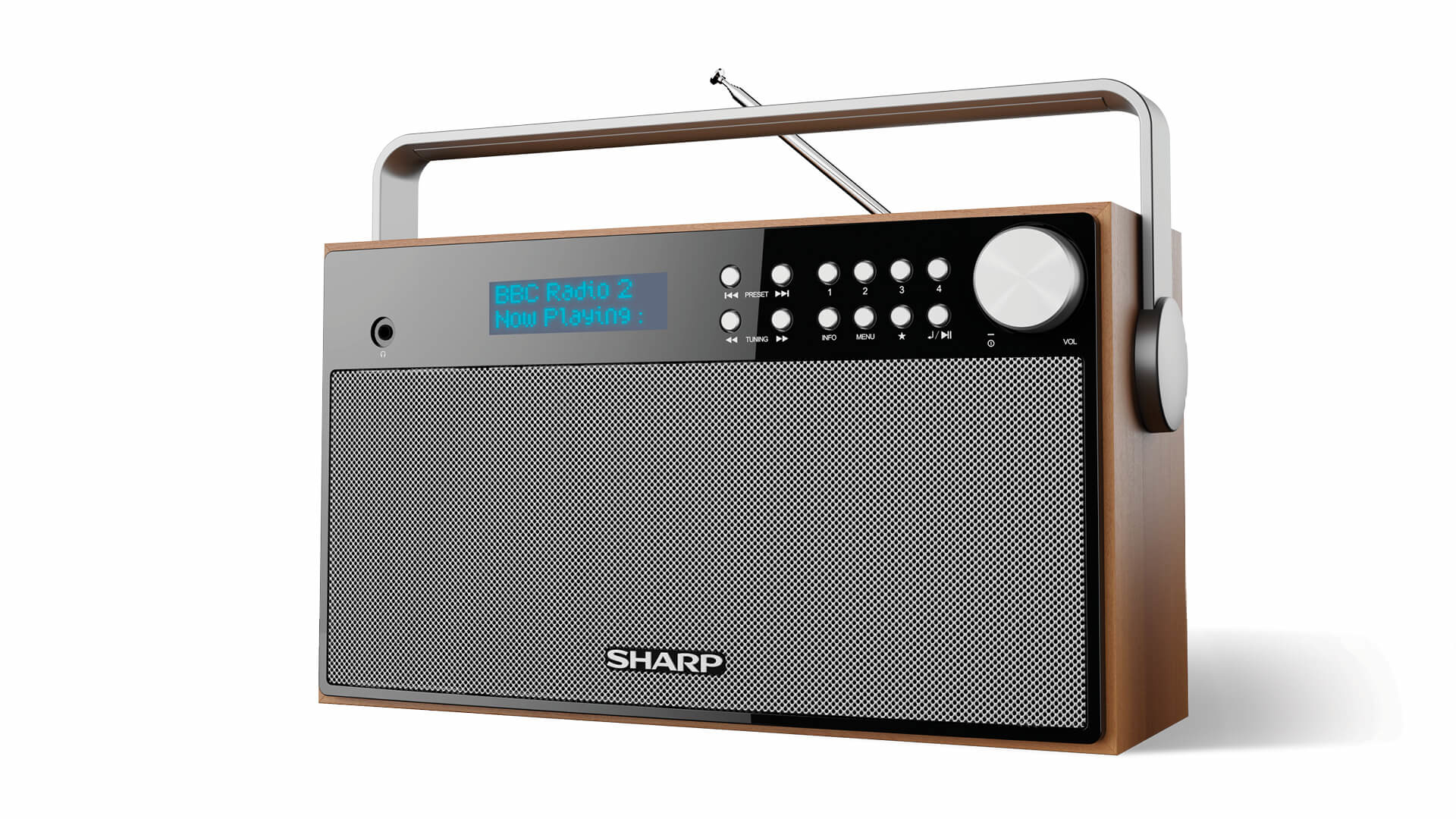 Sharp DR-P355 radio Portable Digital Black, Wood – image 3