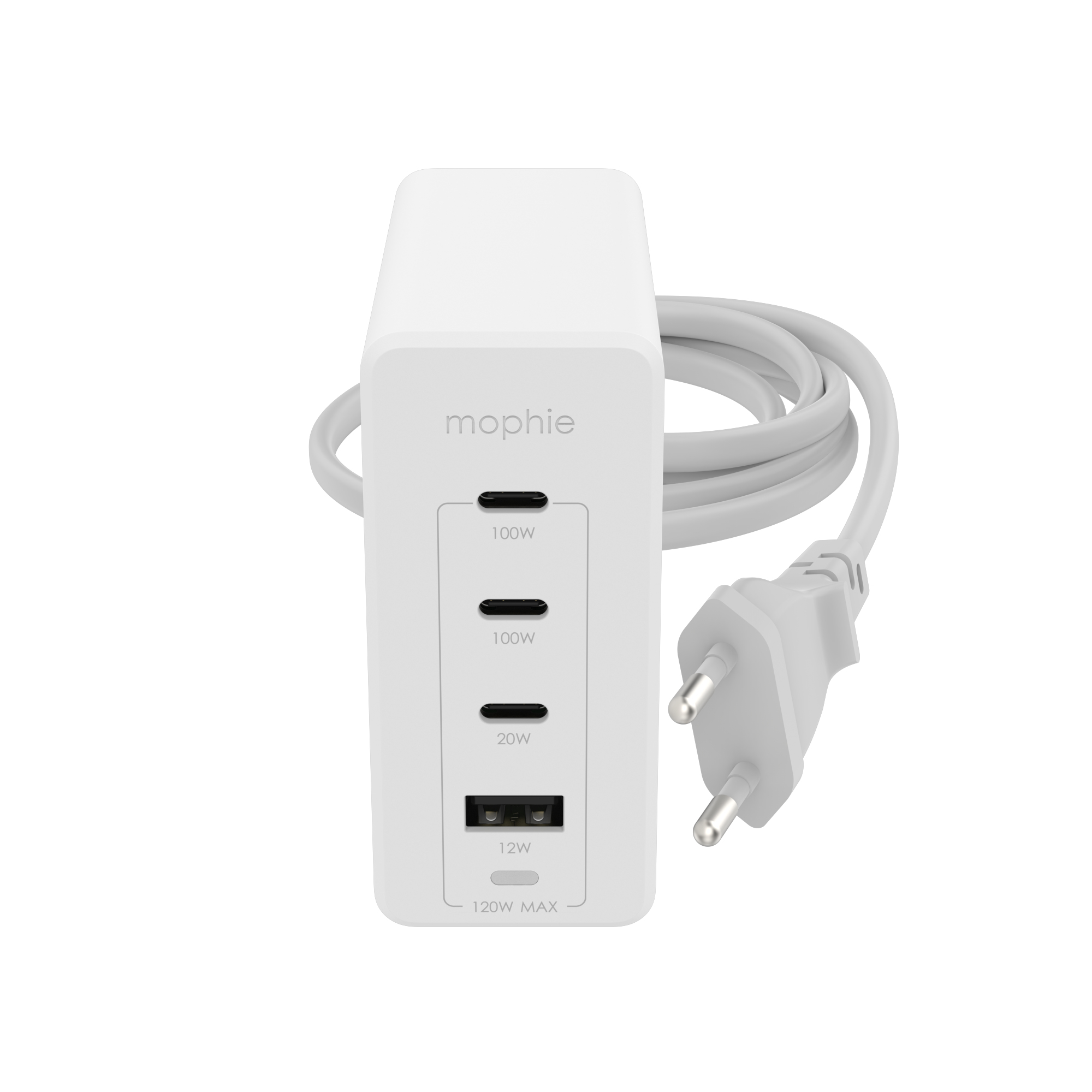 mophie Accessories-Wall Adapter-USB-C-PD-HUB-120W-GAN-White-EU(3xUSBC + 1xUSBA) – image 1