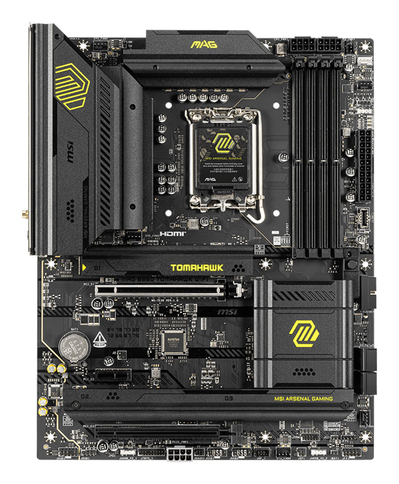 Tarjeta Madre MSI MAG B860 TOMAHAWK WIFI - Socket 1851 - 4xDDR5 - 4800/6400/9200MHz - HDMI - DisplayPort - ATX - MAG B860 TOMAHAWK WIFI