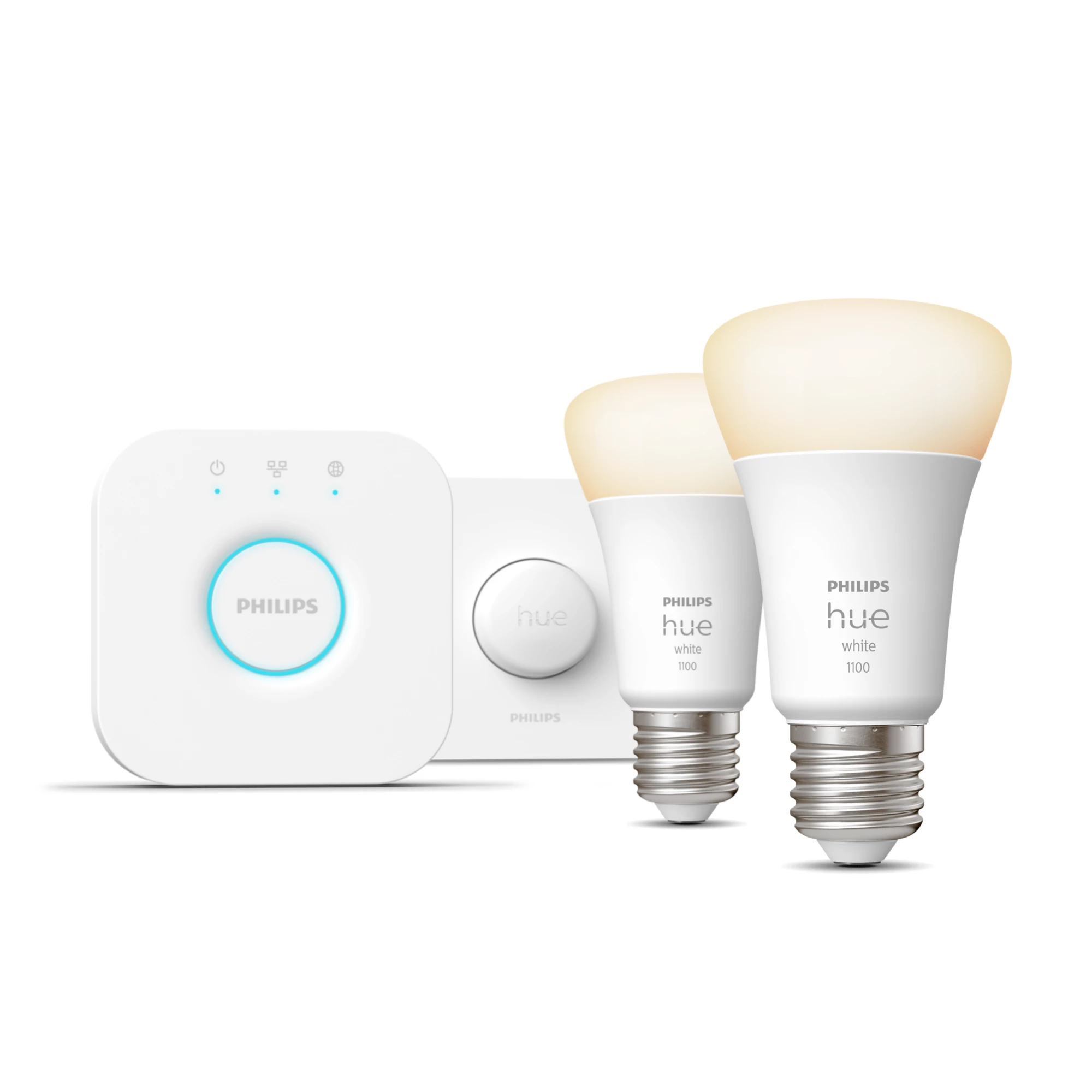 Philips by Signify Philips Hue White Starter kit: 2 E27 smart bulbs (1100) + smart button