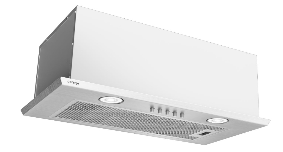 Gorenje DKI550M cooker hood Built-in Silver, White 520 m³/h
