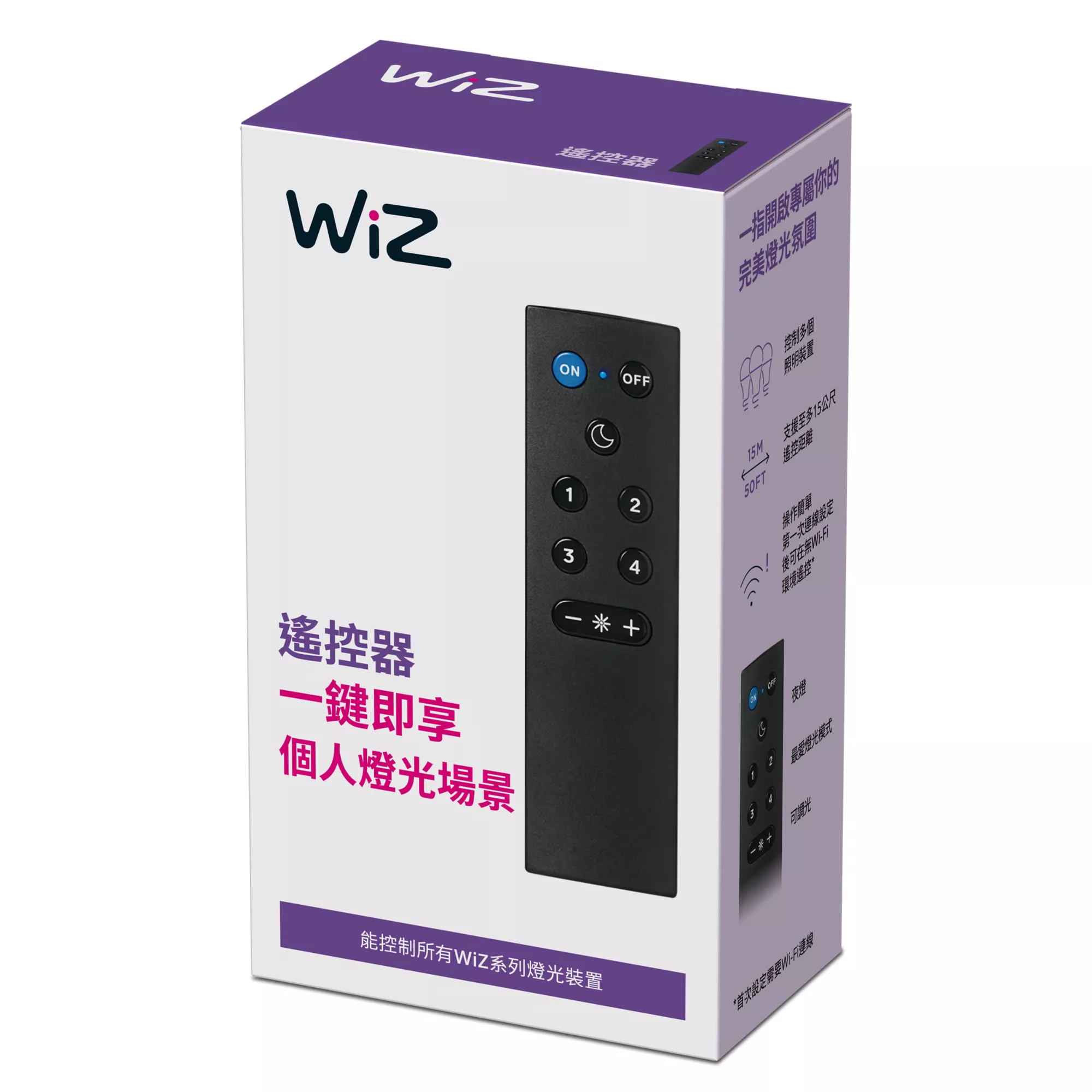WiZ 8719514553682 remote control Wi-Fi/Bluetooth Lighting Press buttons – image 4
