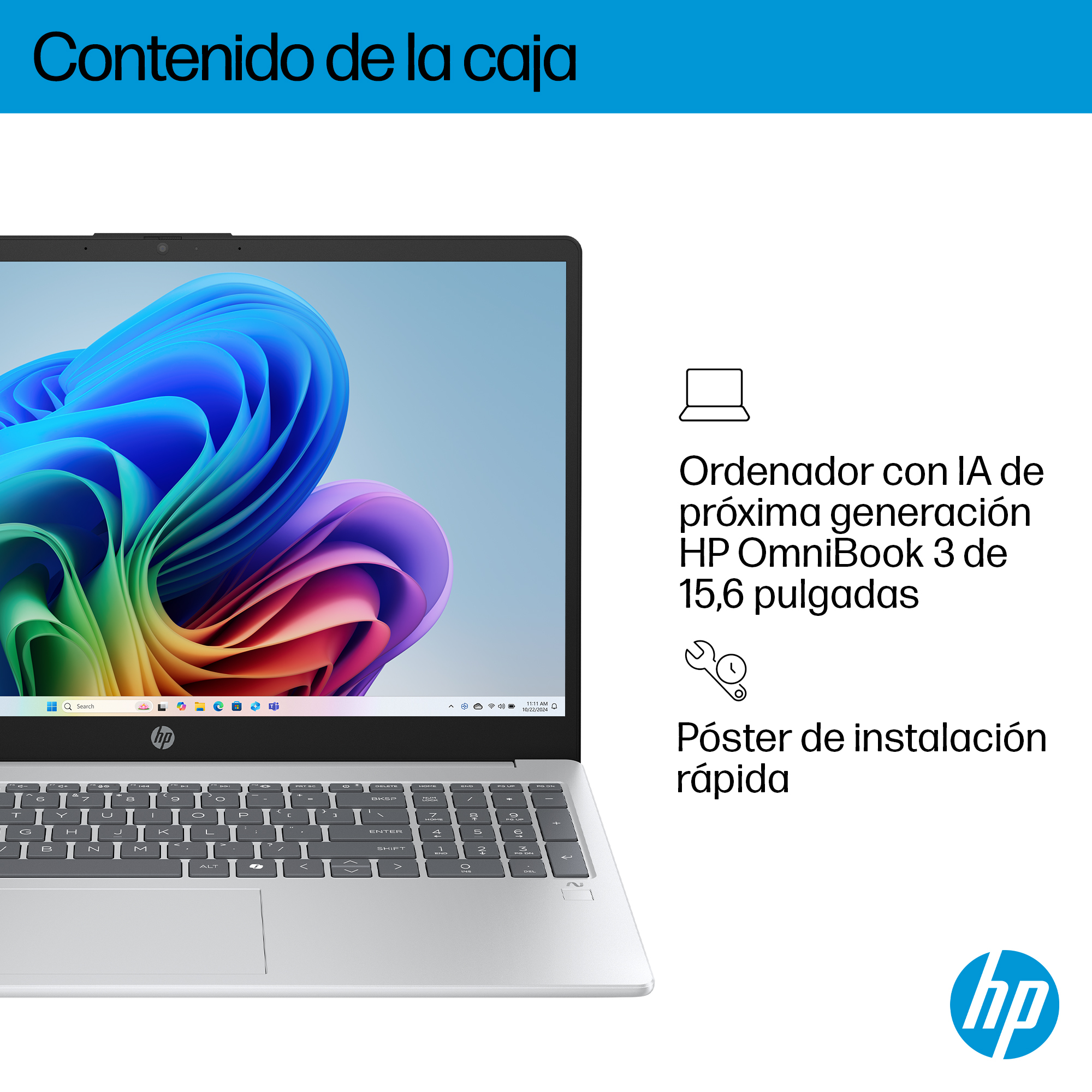 Portátil - HP OmniBook 3 NGAI 15-fn0001ns, 15,6" Full HD, AMD Ryzen™ AI 7 350, 32 GB RAM, 1 TB SSD, Radeon™ 860M, Windows 11 Home, Plata - imagen 6