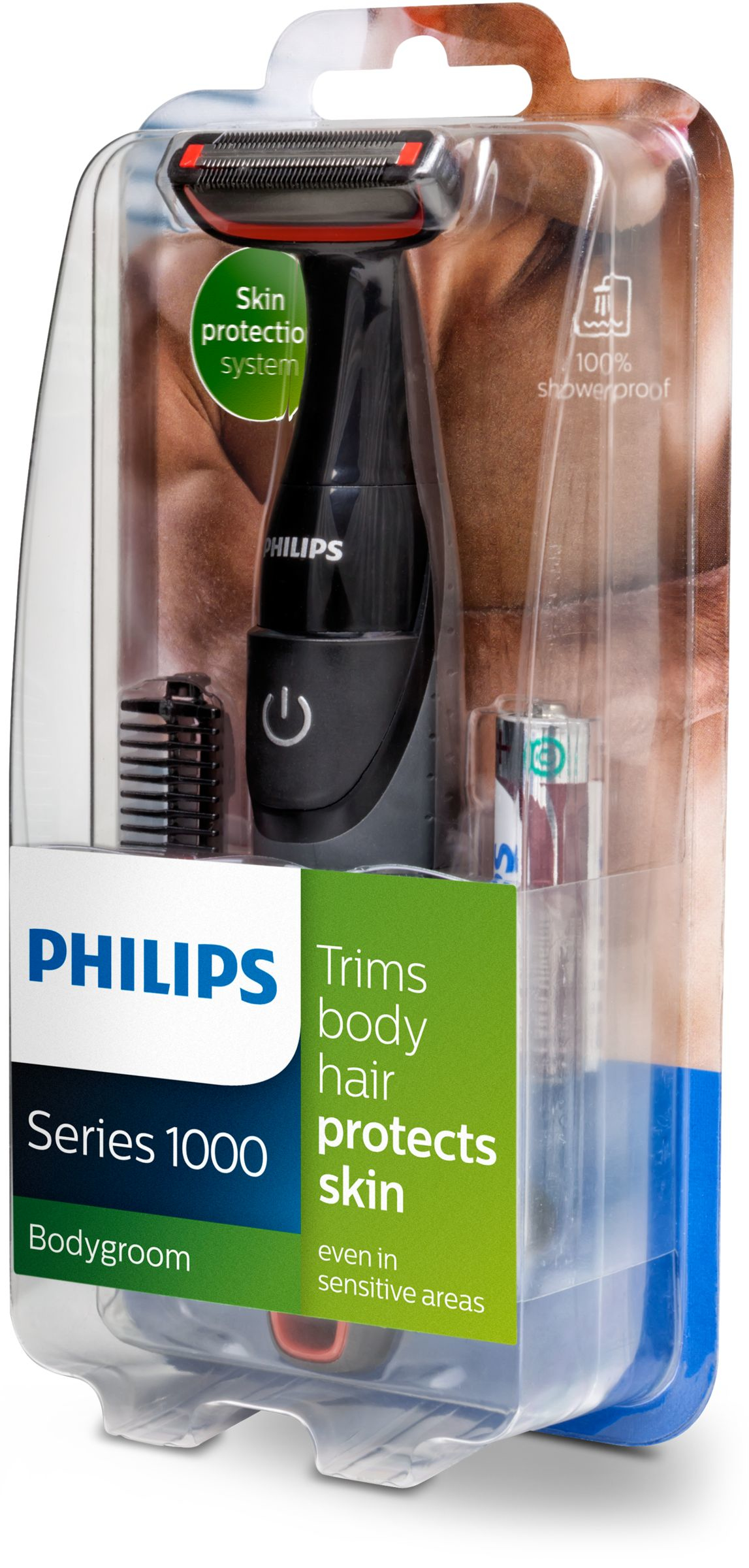 Philips BODYGROOM Series 1000 BG105/11 body groomer/shaver Black, Red – image 2