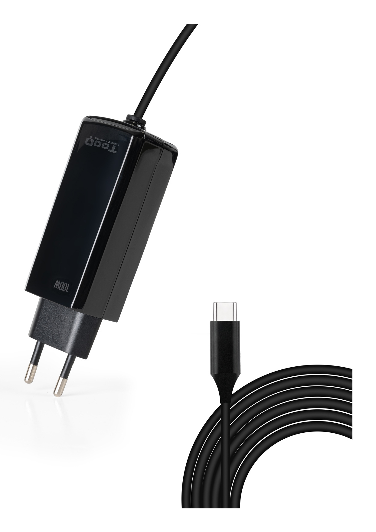 TooQ TQLC-USBCGAN100PD-C Caricabatterie per dispositivi mobili Computer portatile, Universale Nero AC Interno