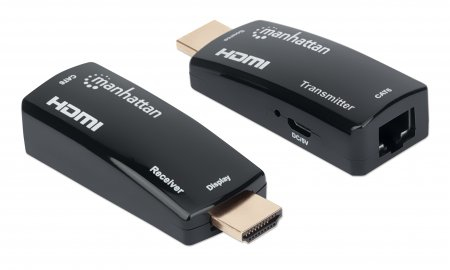 Manhattan 1080p@60Hz Compact HDMI over Ethernet Extender Kit, Extends Distances of Signal up to 60m with a Single Cat6 Ethernet Cable, Transmitter and Receiver – image 1