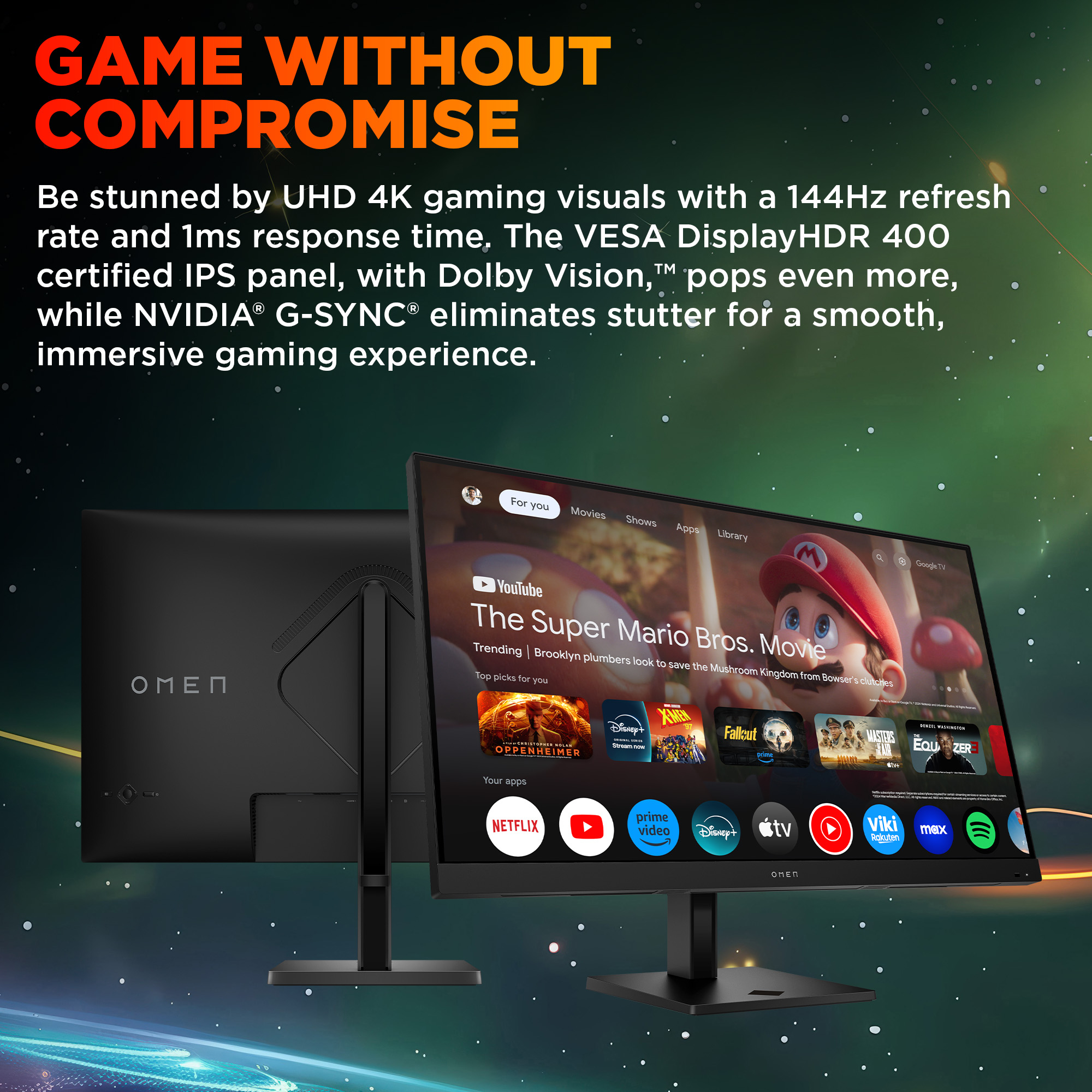 OMEN by HP 31.5 inch UHD 144Hz Smart Gaming Monitor – OMEN 32x image 2