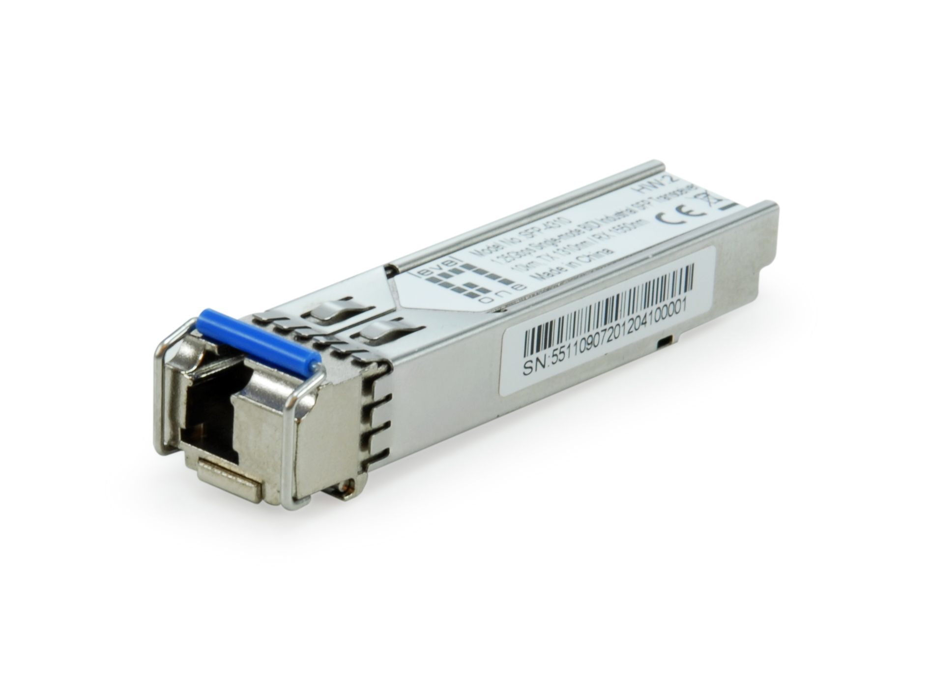 LevelOne 1.25Gbps Single-mode BIDI Industrial SFP Transceiver, 10km, TX 1310nm / RX 1550nm, -40°C to 85°C – image 1