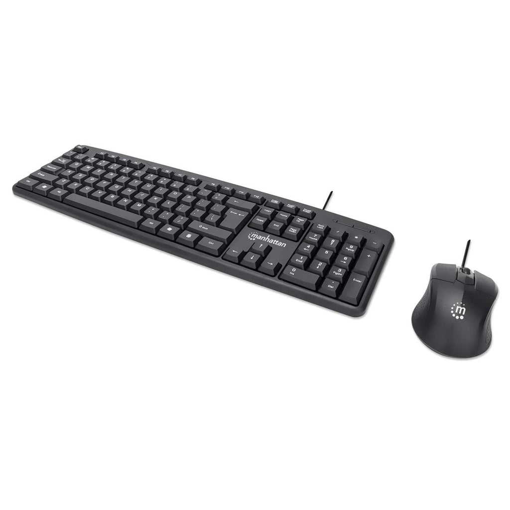 Manhattan 178464 keyboard Mouse included Universal USB QWERTY Spanish Black