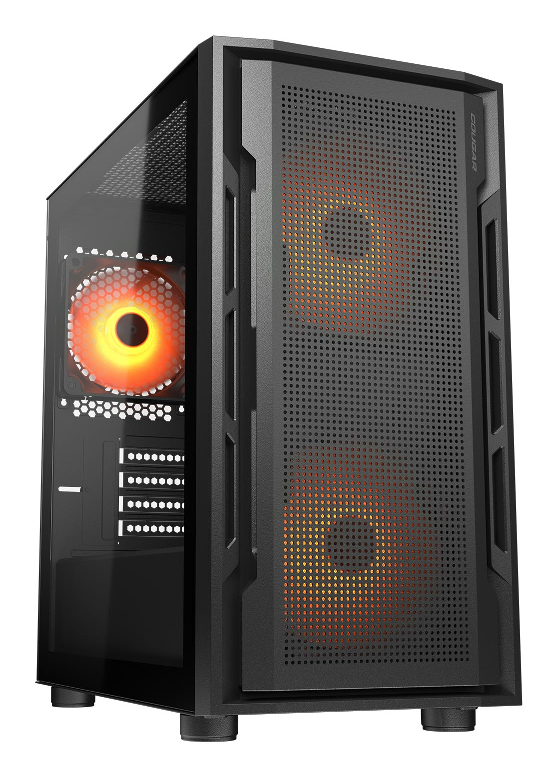 Cougar UNIFACE MINI RGB BLACK Mini Tower Mini ITX Case, 2 x 140mm ARGB Front fan, 1 x 120mm ARGB Rear fan (Black) | SKU CS-UNIFMRB