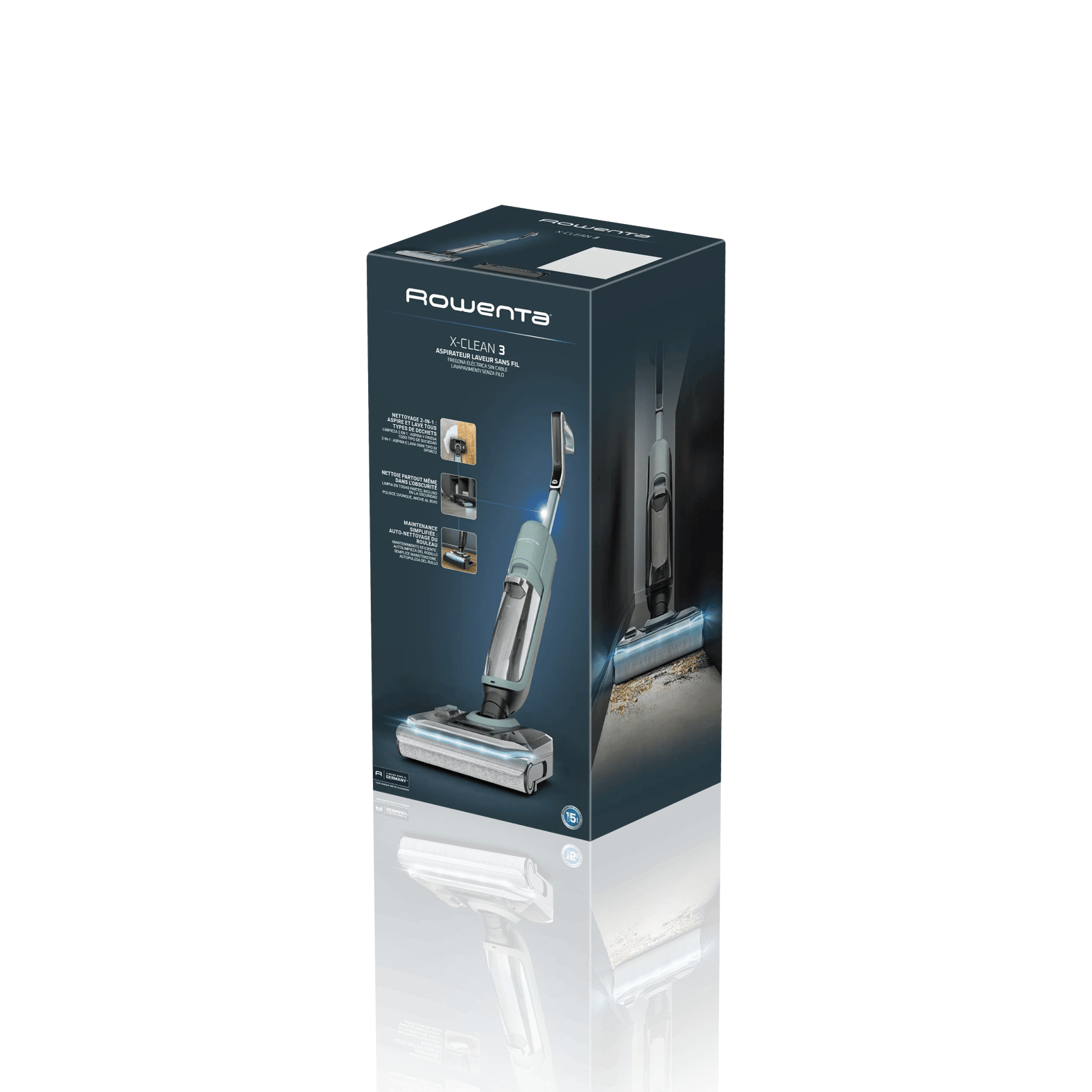 Rowenta X-Clean 3 GZ4012E0 stick vacuum/electric broom Electric mop Battery Dry&wet Bagless Black, Light Green – image 2