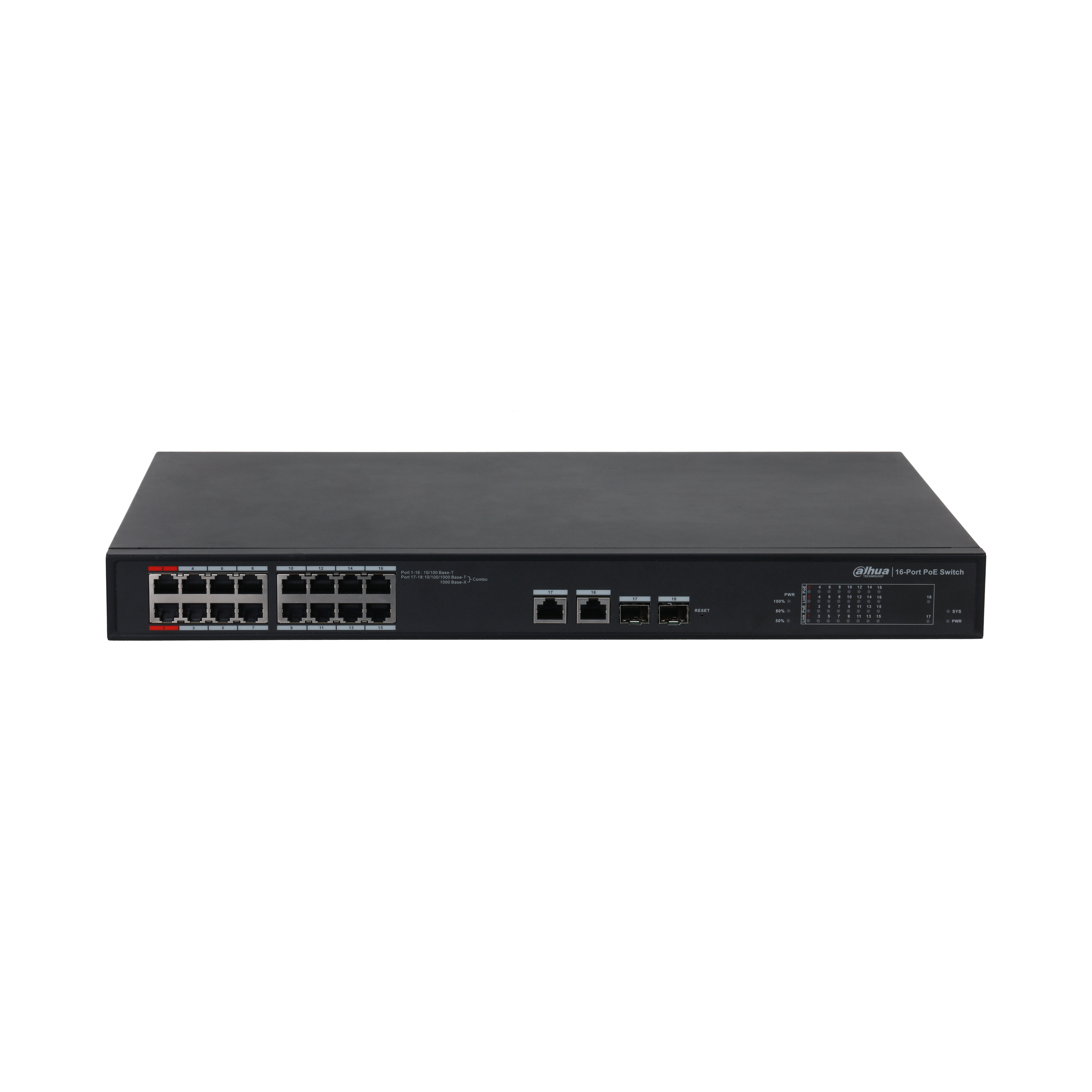 Switch Dahua DH-S4101-16ET2GF-240-C - Gigabit Ethernet - 16 Puertos PoE++ - 2 Uplink - 2 SFP - Gestionado - DH-S4101-16ET2GF-240-C Switch Dahua DH-S4101-16ET2GF-240-C - Gigabit Ethernet - 16 Puertos PoE++ - 2 Uplink - 2 SFP - Gestionado - DH-S4101-16ET2GF-240-C