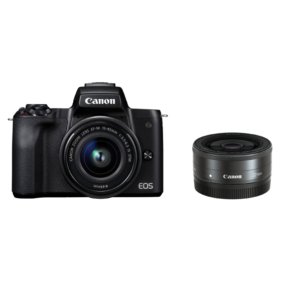 Canon Kiss M + EF-M 15-45mm + 22mm