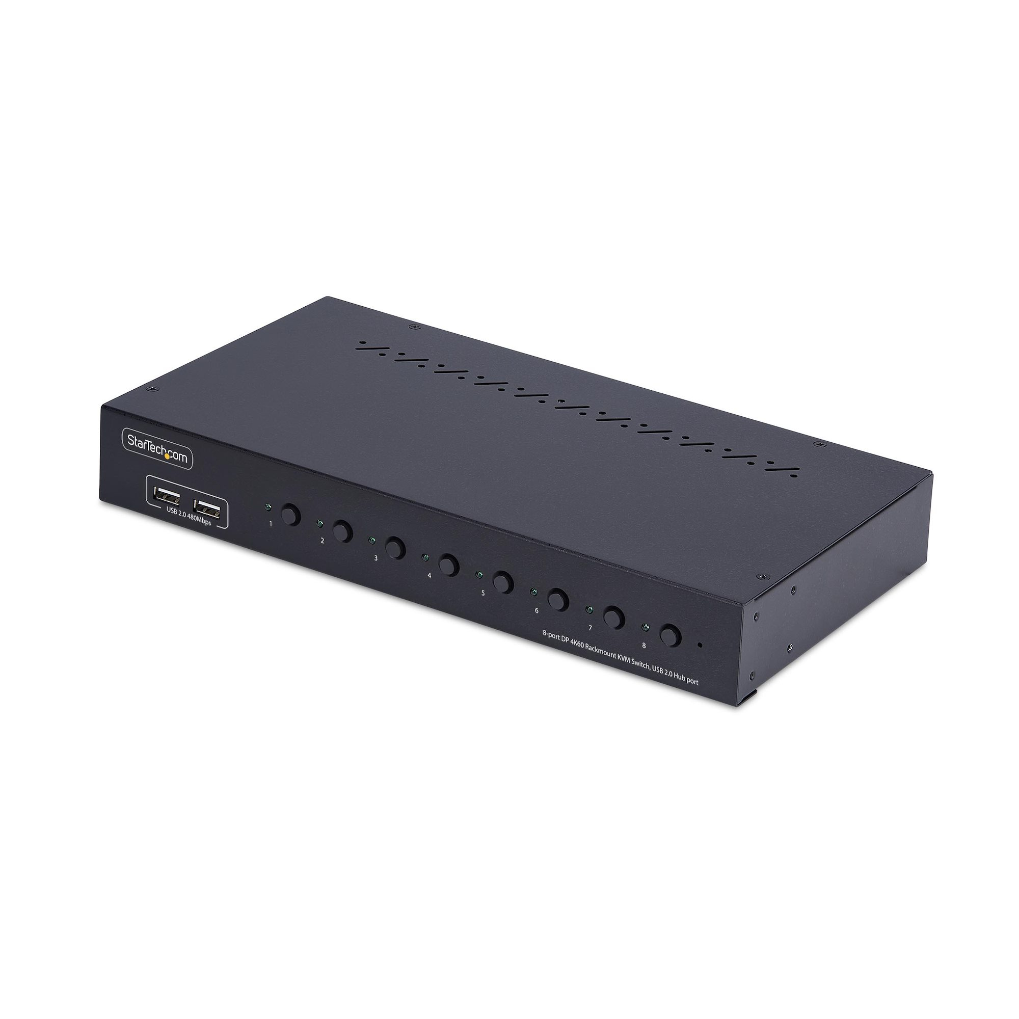 StarTech.com KVM Switch DisplayPort a 8 Porte con Kit Rack da 1U, 4K DP 1.2, hub USB a 4 Porte, Commutazione con Tasti a Scelta
