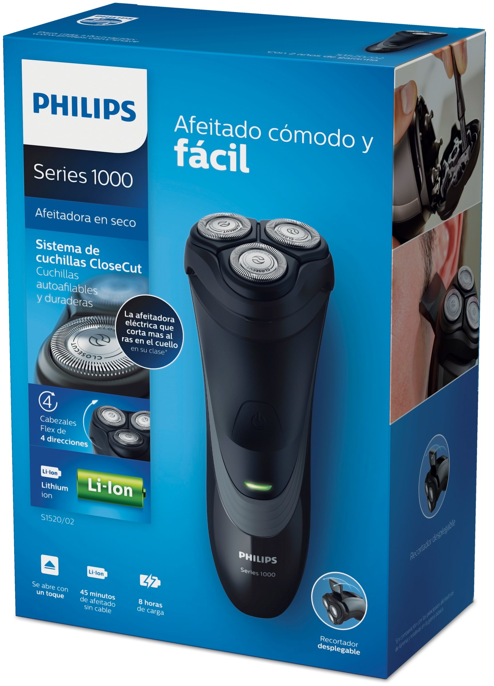 Philips 1000 series S1520/02 men's shaver Rotation shaver Trimmer Black, Charcoal, Grey – image 2